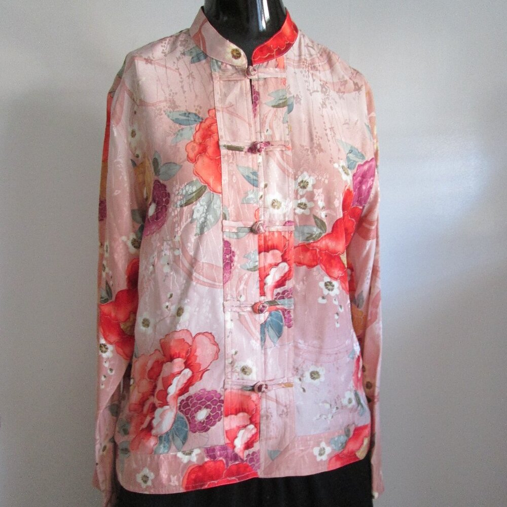 Chico's Design 100% Silk Asian Floral Tunic